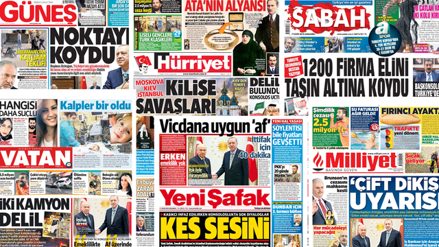 Günün gazete manşetleri