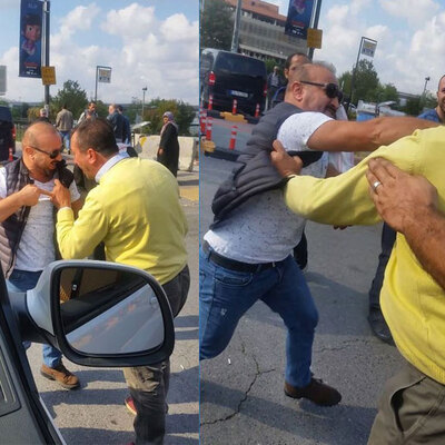 Taksiciyle UBER'ci yumruk yumruğa!