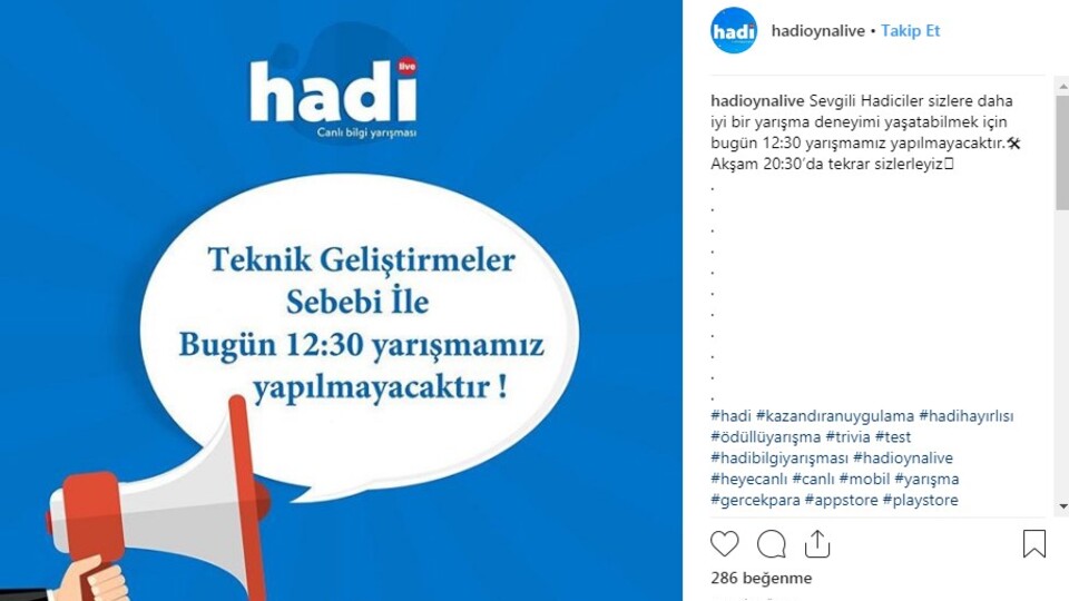 Hadi 12.30'da yayınlanacak mı?