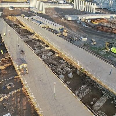 Haydarpaşa kazısı havadan görüntülendi