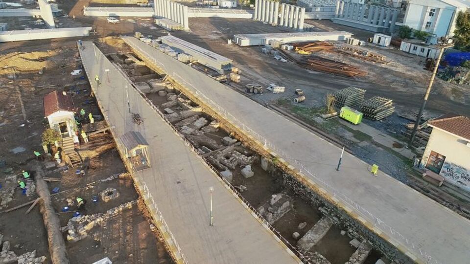 Haydarpaşa kazısı havadan görüntülendi