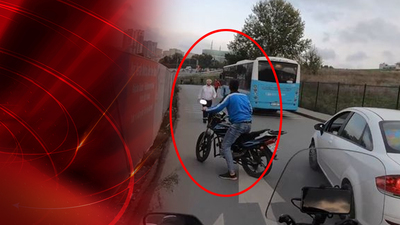 Motosiklet, otobüse çarptı! Sonrası şefkat!