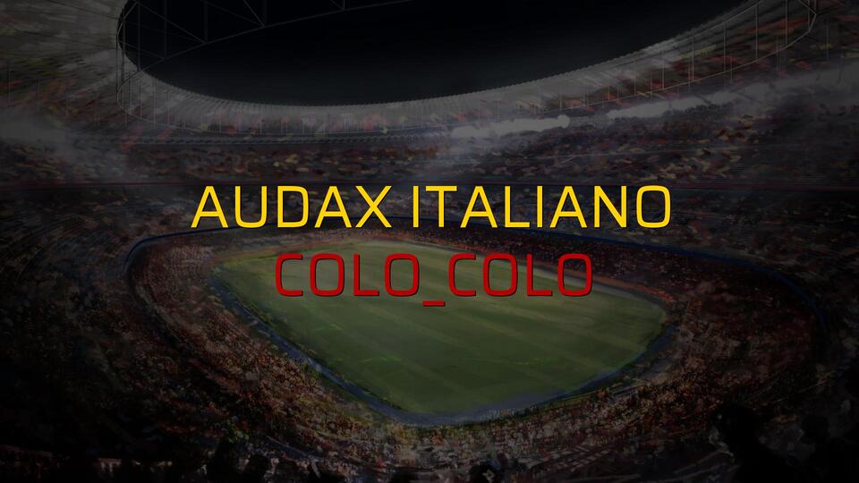 Maç sona erdi: Audax Italiano: 1 - Colo_Colo:1