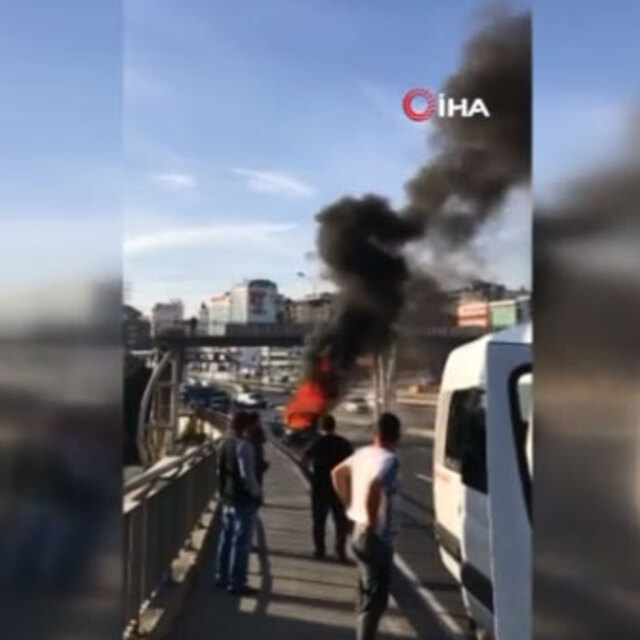 E-5'te trafiği durduran yangın!