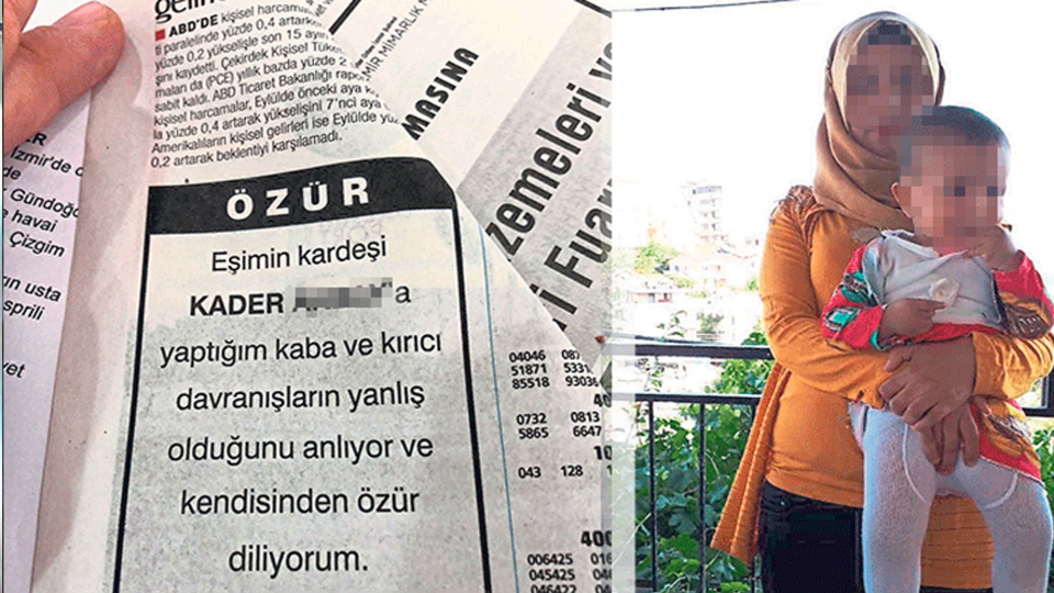 Baldızdan ilanlı özür