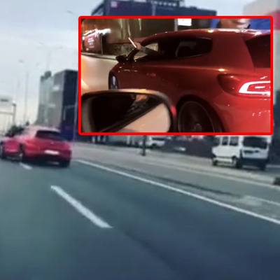 Trafik magandasından akılalmaz hareketler!