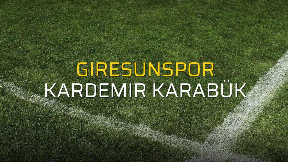 Giresunspor - Kardemir Karabük maçı istatistikleri