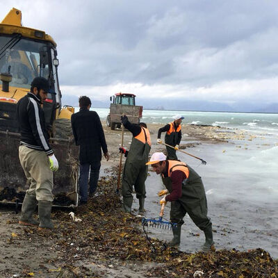Vatandaşların ihbarı gölü kurtardı! Zift kamyonu Van Gölü'ne devrildi!