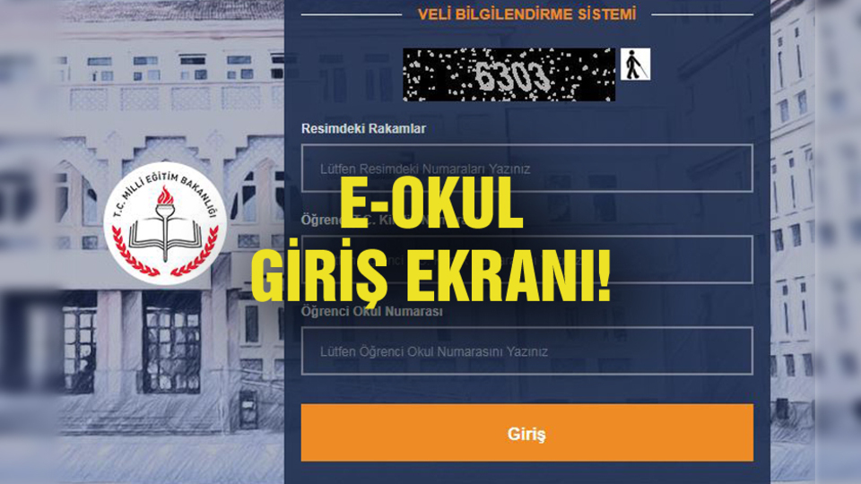 E-Okul giriş ekranı!