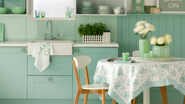 Yeşil mutfak dekorasyon örnekleri...