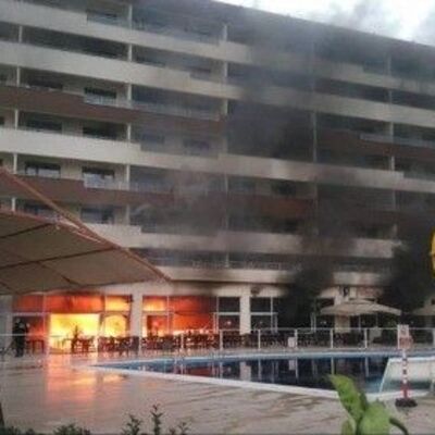 Lüks otelde büyük yangın! İtfaiyenin suyu yetmedi