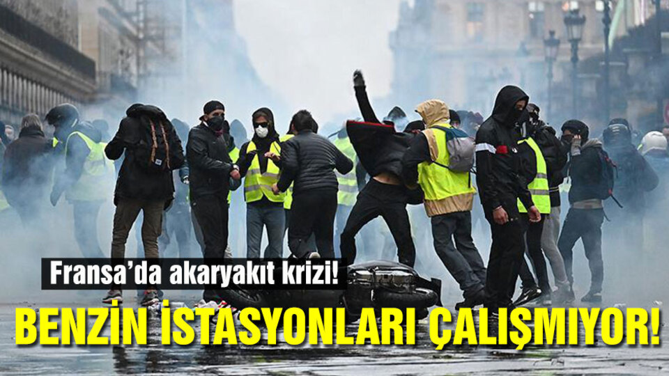 Fransa'da akaryakıt istasyonlarında yakıt sorunu yaşanıyor