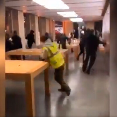 Fransa'da Apple mağazası yağmalandı!