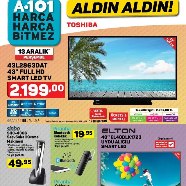 A101 13 Aralık Aktüel ürünler kataloğu!
