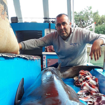 İşte insanlık... Oltasına köpek balığı takıldı ve...