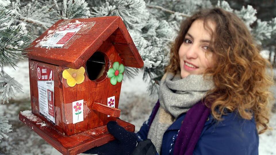 Buz tutan kentte kuşlara sıcak yuva yaptılar