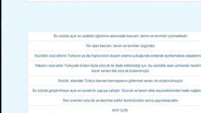 Açık ve Uzaktan Öğrenme Sözlüğü mobil uygulamasının kullanımı başladı