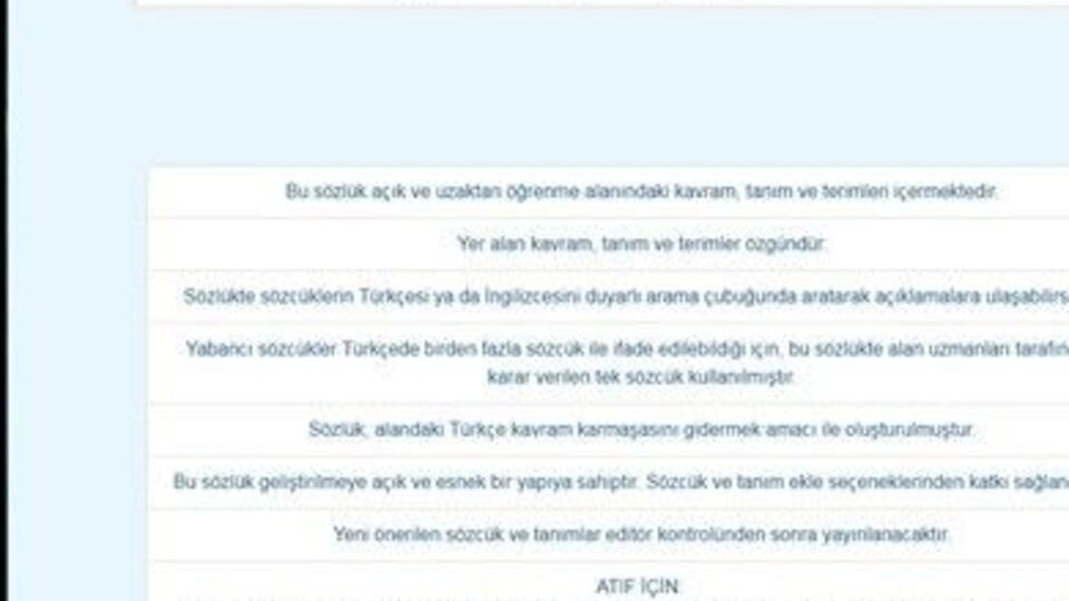 Açık ve Uzaktan Öğrenme Sözlüğü mobil uygulamasının kullanımı başladı