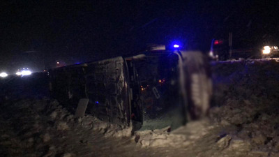 Ankara'da yolcu otobüsü devrildi! Yaralılar var