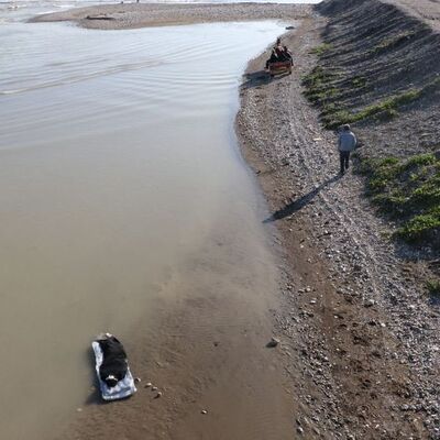 Dere kenarında korkutan manzara!