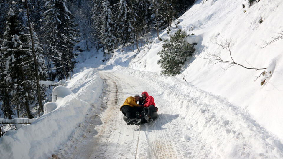 Tehlikeye aldırış etmeden karın keyfini çıkardılar