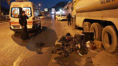 Kurye tankere çarptı