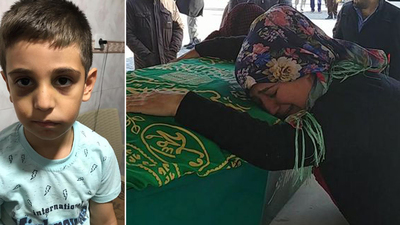 Baba şiddeti kurbanı Mertcan'a veda...