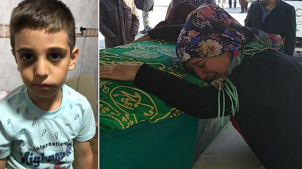 Baba şiddeti kurbanı Mertcan'a veda...