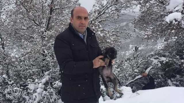Donmak üzere olan köpek yavrularını kaymakam kurtardı