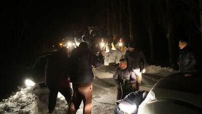 Karda mahsur kaldı, 6 saat sonra kurtarıldı