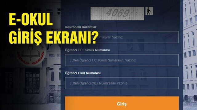 E - Okul VBS giriş ekranı