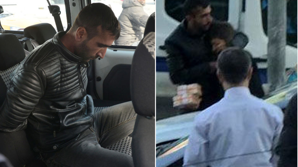 Bıçağı banka görevlisinin boynuna dayadı! İşte o dehşet anı!
