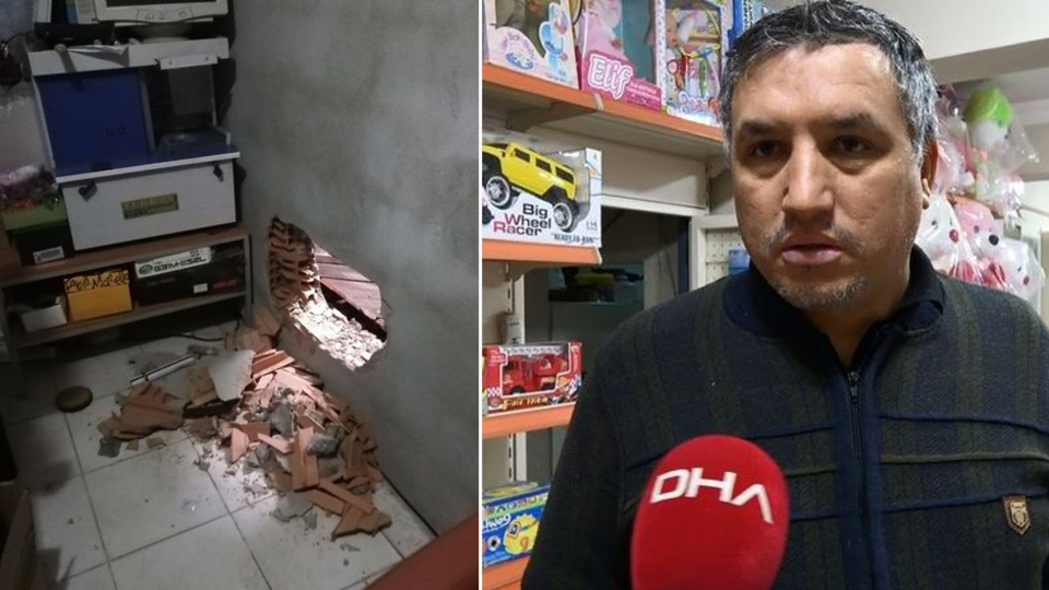 Dükkan sahibi şaşkına döndü! Duvarı delip takıları çaldılar!