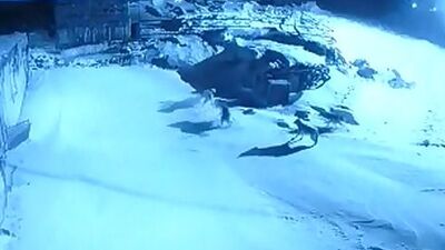 4 kurda karşı tek başına... O anlar kamerada