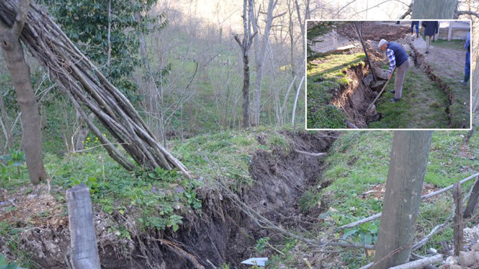 7 ev boşaltıldı, 3 ev risk altında! Fatsa'da toprak yarıldı!