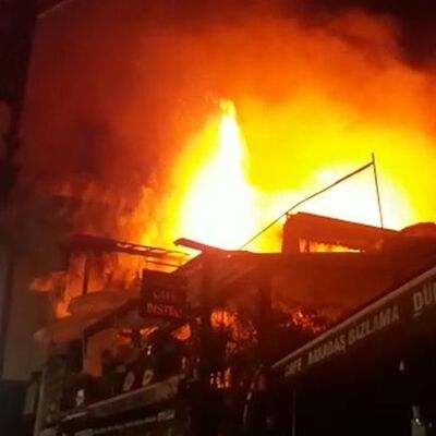 Ankara'da tarihi Hamamönü Çarşısı'nda yangın