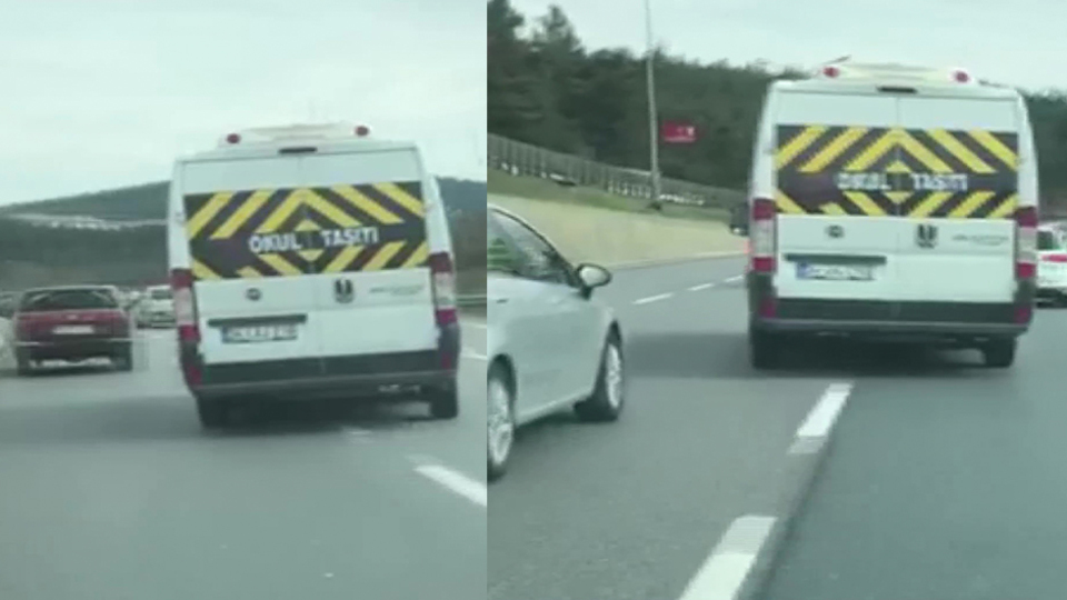 Trafikte yine makas terörü! Hem de okul servisiyle...