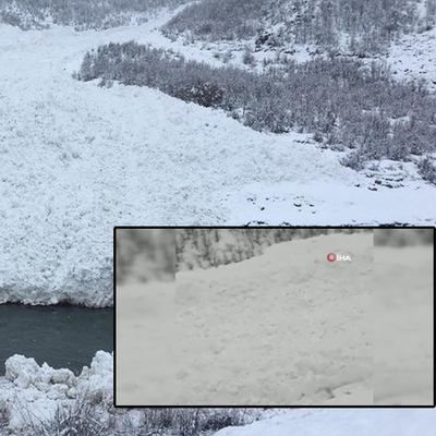 İnanılmaz görüntüler! İşte Şırnak'ta düşen çığ!