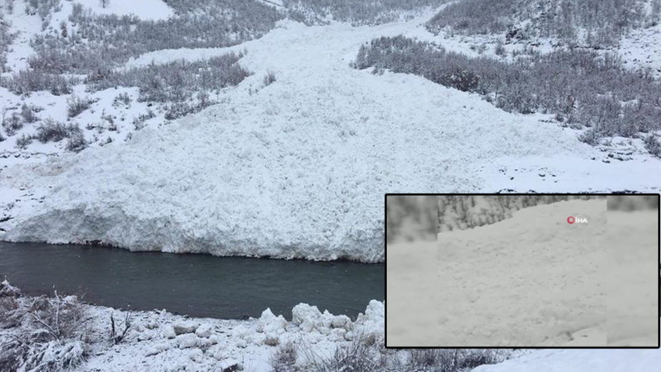 İnanılmaz görüntüler! İşte Şırnak'ta düşen çığ!