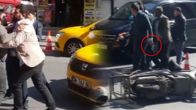Şişli'de taksici dehşeti! Hem çarptı hem bıçak çekti!