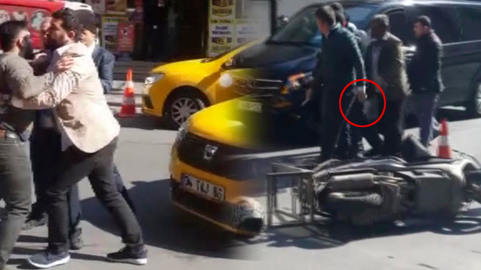 Şişli'de taksici dehşeti! Hem çarptı hem bıçak çekti!