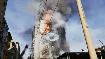 Trabzon'da Avrasya Üniversitesi'nde büyük yangın