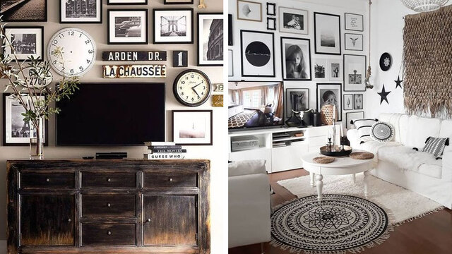 Televizyon ünitesi dekorasyonu için fikirler