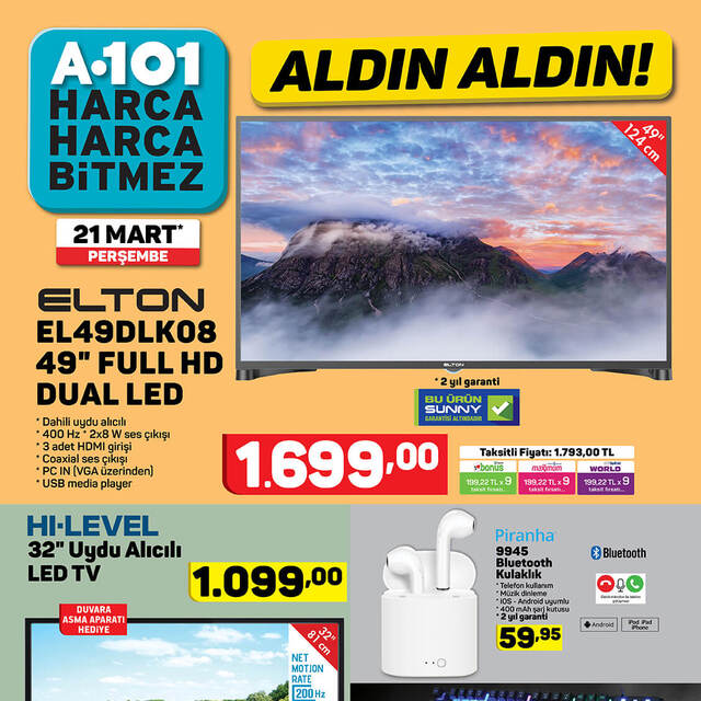 A101 21 Mart 2019 kataloğu yayınlandı!
