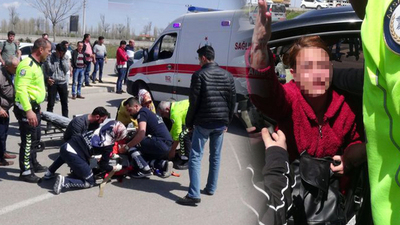 Yayaya çarpan sürücüden şaşırtan tepki!