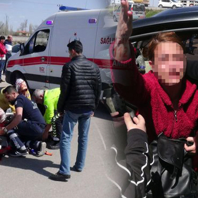 Yayaya çarpan sürücüden şaşırtan tepki!