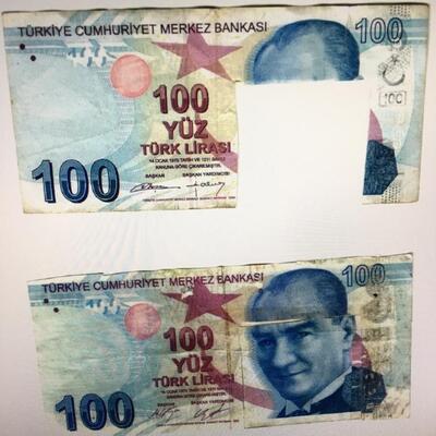 Kes-yapıştır sahteciliği! 10 TL'den 200 TL...
