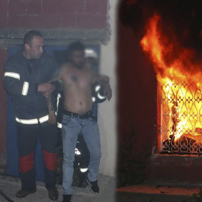 Yaktığı eve saklandı, itfaiye kurtardı