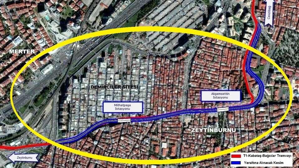 Zeytinburnu'nda tramvaya 2 km'lik tünel