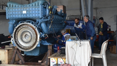 Moğolistan'nın jeneratörleri Biga'da onarılıyor